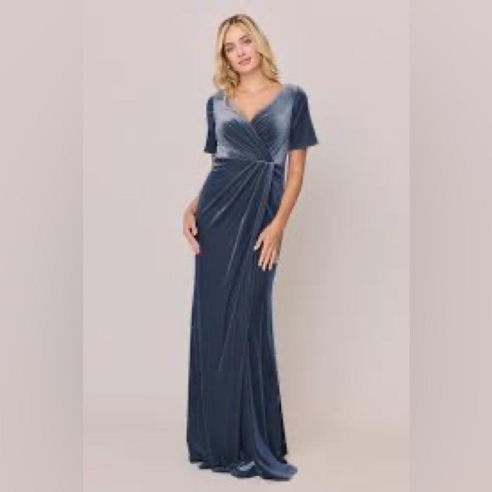 Revelry Giselle Velvet Wrap Gown Dress Sz 6 in Desert Blue